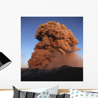 Eyjafjallaj�kull Eruption Summit Wall Decal Design 1 shown on a wall