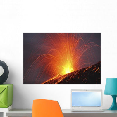 Krakatau Eruption Sunda Strait Wall Decal Design 2 shown on a wall