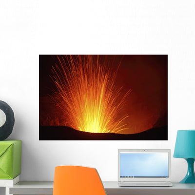 Yasur Eruption Tanna Island Wall Decal Design 9 shown on a wall