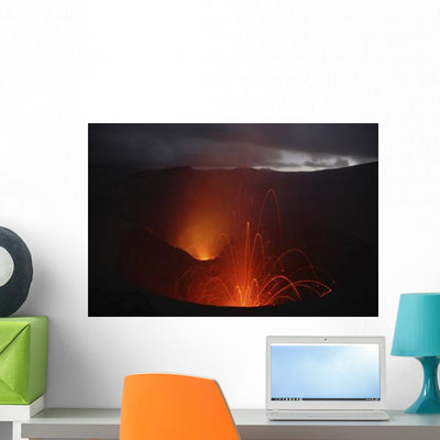 Yasur Eruption Tanna Island Wall Decal Design 8 shown on a wall