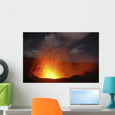 Yasur Eruption Tanna Island Wall Decal Design 5 shown on a wall