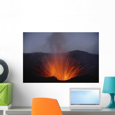 Yasur Eruption Tanna Island Wall Decal Design 1 shown on a wall