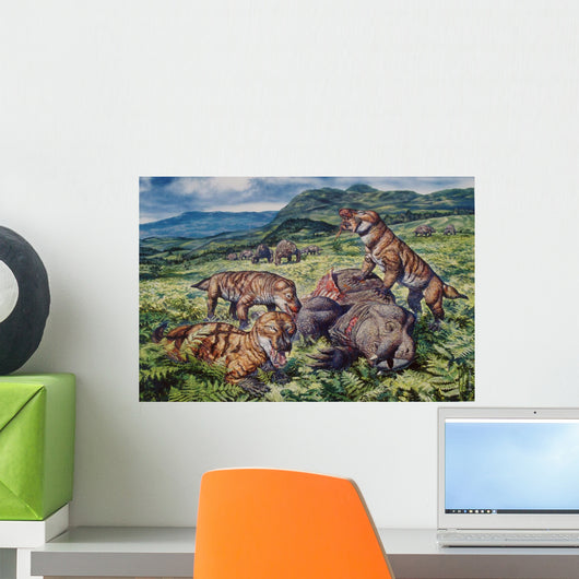 Group Carnivorous Cynognathus Prey Wall Decal