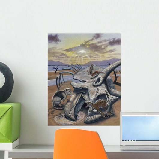 Triceratops Skull with Early Wall Decal