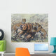 Smilodon Dirk-toothed Cats Attacking Wall Decal