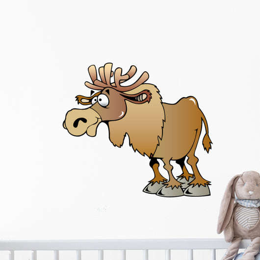 Cartoon Moose Wall Decal