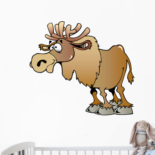 Cartoon Moose Wall Decal
