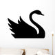 Swan Swimming Bird Silhouette Wall Decal