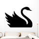 Swan Swimming Bird Silhouette Wall Decal