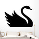 Swan Swimming Bird Silhouette Wall Decal