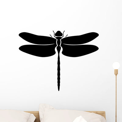 Dragonfly Insect Silhouette Wall Decal shown on a wall