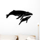 Whale and Baby Water Wall Decal