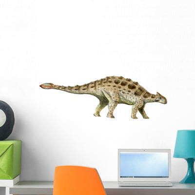 Ankylosaurus Armored Dinosaur Wall Decal shown on a wall