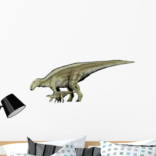 Maiasaura Dinosaur and Offspring Wall Decal