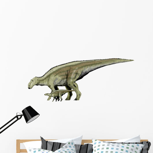 Maiasaura Dinosaur and Offspring Wall Decal
