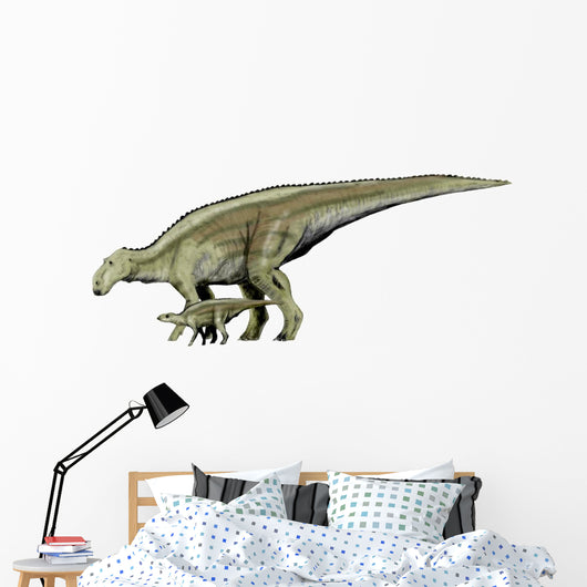 Maiasaura Dinosaur and Offspring Wall Decal
