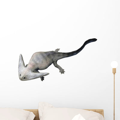 Diplocaulus Is Extinct Lepospondyl Wall Decal shown on a wall