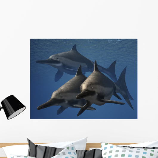 Group Ichthyosaurus Aquatic Reptiles Wall Decal