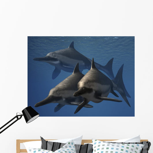 Group Ichthyosaurus Aquatic Reptiles Wall Decal