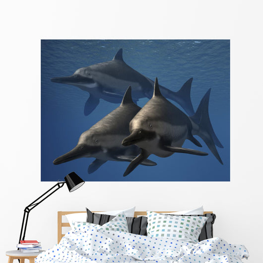 Group Ichthyosaurus Aquatic Reptiles Wall Decal