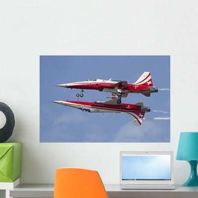 F-5 Tiger Ii Aircraft Wall Decal shown on a wall