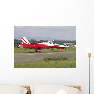 F-5e Tiger Ii Aircraft Wall Decal shown on a wall