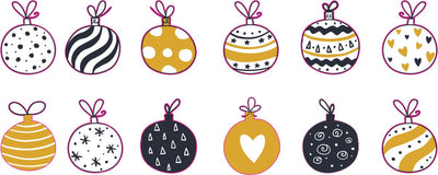 Colorful Christmas Ornament Decals | 3" Ornament Decals