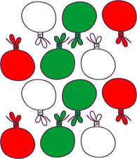 Christmas Ornament Decals | Red, Green and White Christmas Ornaments