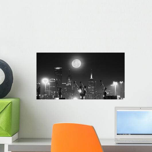 Moonrise over City Melbourne Wall Decal Design 2
