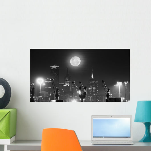Moonrise over City Melbourne Wall Decal Design 2