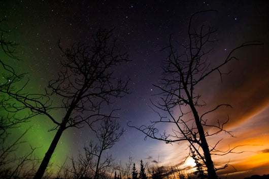 Moonrise and Aurora Borealis Wall Decal