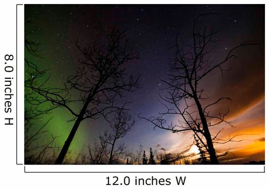 Moonrise and Aurora Borealis Wall Decal