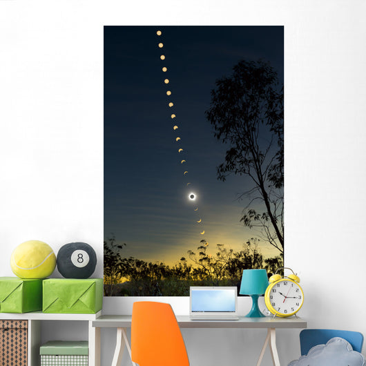 Solar Eclipse Composite Queensland Wall Decal Design 1