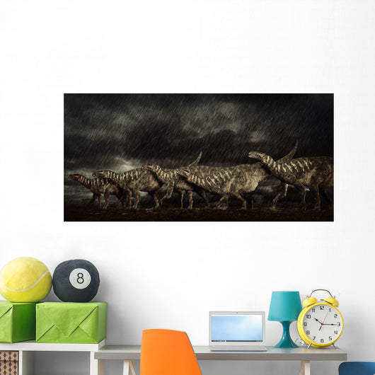 Group Iguanodons Struggle through Wall Decal