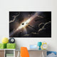Astronomical Illustration Depicting Collision Wall Decal