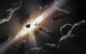 Astronomical Illustration Depicting Collision Wall Decal