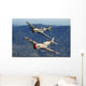 P-40 Warhawks Flying over Mountains Wall Decal
