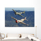 P-40 Warhawks Flying over Mountains Wall Decal