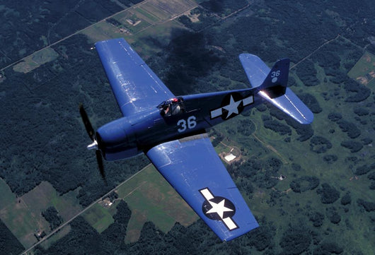 F6f Hellcat Flying over Fields Wall Decal