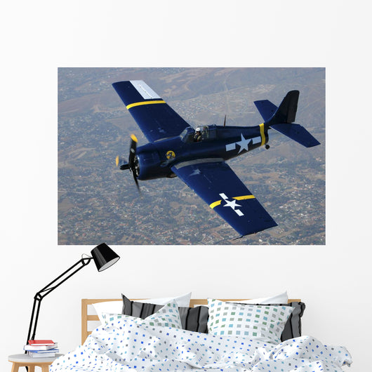 Grumman F4f Wildcat Flying Wall Decal