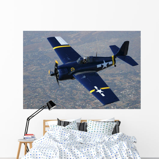 Grumman F4f Wildcat Flying Wall Decal