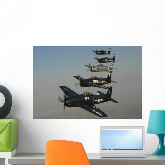 Formation Grumman F8f Bearcats Line-up Wall Decal