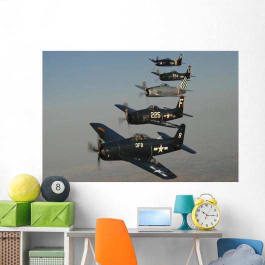 Formation Grumman F8f Bearcats Line-up Wall Decal