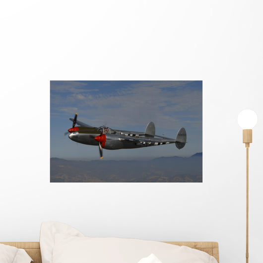 P-38 Lightning Flying Left Side Wall Decal