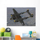 P-38 Lightning Flying over City Wall Decal