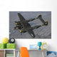 P-38 Lightning Flying over City Wall Decal
