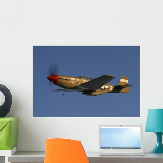 P-51c Mustang Flying Underneath Wall Decal