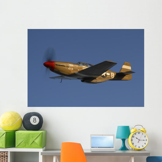 P-51c Mustang Flying Underneath Wall Decal