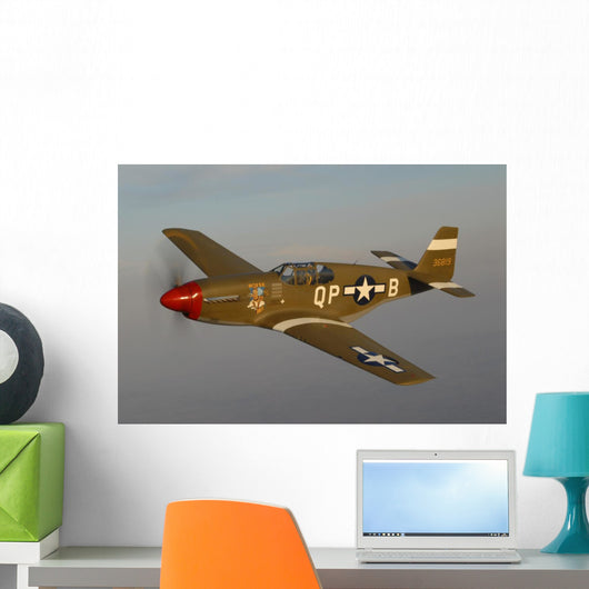 P-51c Mustang Flying Left Profile Wall Decal
