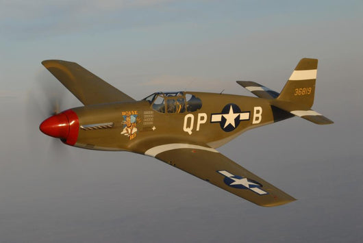 P-51c Mustang Flying Left Profile Wall Decal